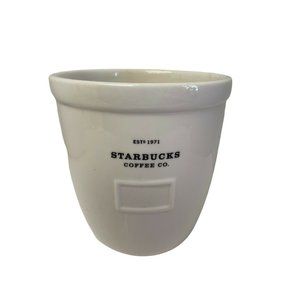 Starbucks Abbey Barista Coffee Canister Cookie Jar White Ceramic 64 Oz 2002 VTG